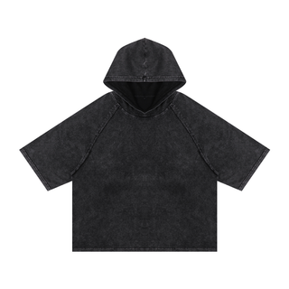 Snow Washed Hooded Boxy T-Shirt