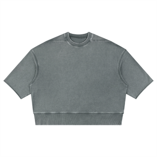 Unisex Mineral Wash Boxy Raw Edge T-Shirt