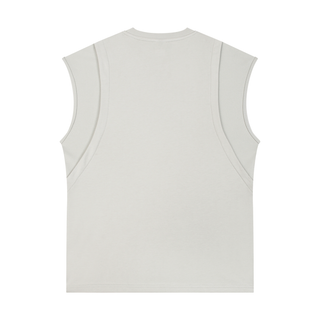 Spliced Panel Sleeveless Muscle T-Shirt