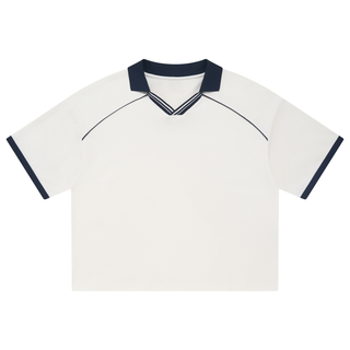 Unisex Collared Piping Boxy Soccer Jersey