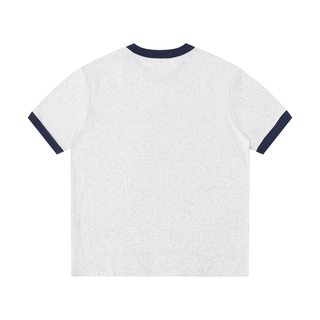 Contrast Edge Ribbed Crewneck T-Shirt