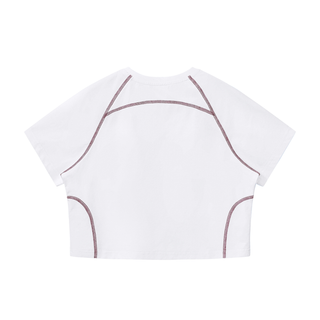 Women's Contrast Stitch Raglan Crop T-Shirt