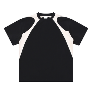 Contrast Panel Cotton T-Shirt