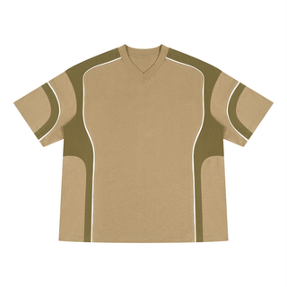 Unisex Color Block V-Neck T-Shirt