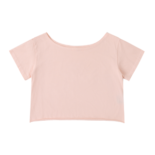 Off-Shoulder Rolled Hem Cotton T-Shirt