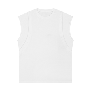 Spliced Panel Sleeveless Muscle T-Shirt