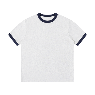 Contrast Edge Ribbed Crewneck T-Shirt