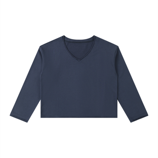 Women's Raw Hem Long Sleeve T-Shirt