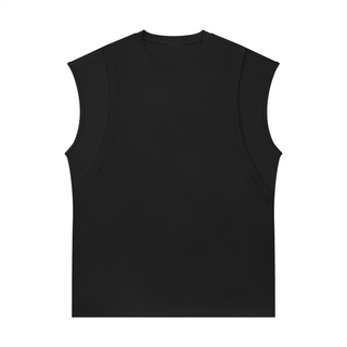 Spliced Panel Sleeveless Muscle T-Shirt