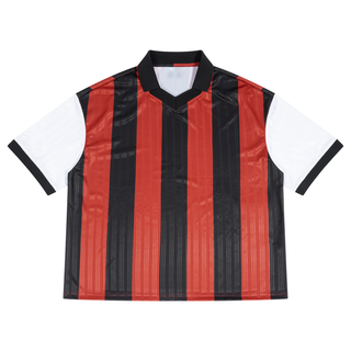 Unisex Boxy Striped Collared Soccer Jersey
