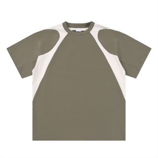 Contrast Panel Cotton T-Shirt