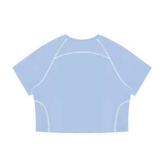 Women's Contrast Stitch Raglan Crop T-Shirt