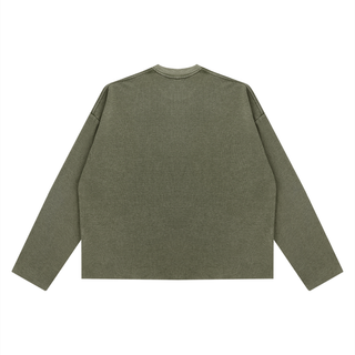 Unisex Vintage Wash Boxy  Waffle Raw Edge T-Shirt