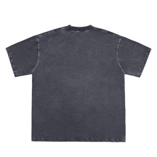 Snow Washed Raw-Edge Neckline T-Shirt