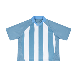 Unisex Striped Mesh Boxy Soccer Jersey