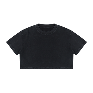 Women's Mineral Wash Cotton Crop T-Shirt