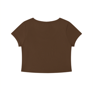 Women's Solid Color Slim Crop T-Shirt