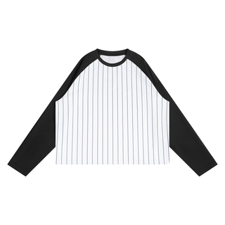 Unisex Striped Raglan Long Sleeve T-Shirt