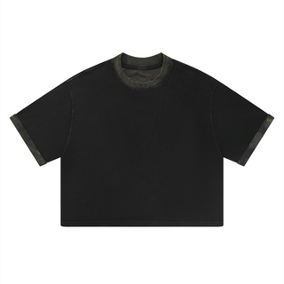 Unisex Mineral Washed Boxy Panel T-Shirt