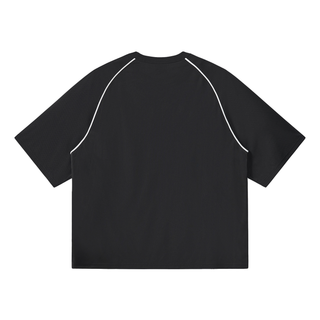 Contrast Piping Panel Raglan T-Shirt