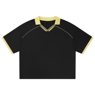 Unisex Collared Piping Boxy Soccer Jersey