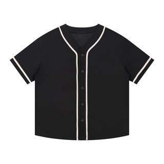 Contrast Piped Button-Up Jersey