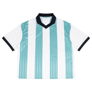 Unisex Boxy Striped Collared Soccer Jersey