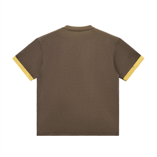 Contrast Cuff Cuffed T-Shirt
