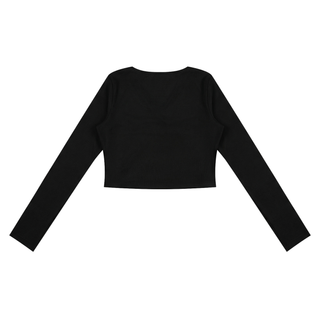 Women's Ruched Long Sleeve Crop T-Shirt