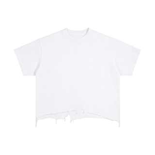 Vintage Wash Boxy Distressed Hem T-Shirt