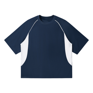 Contrast Piping Panel Raglan T-Shirt