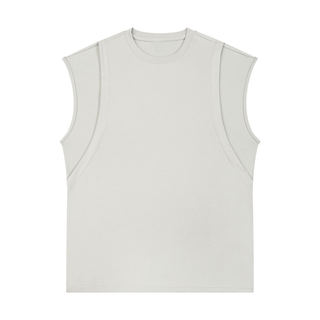 Spliced Panel Sleeveless Muscle T-Shirt