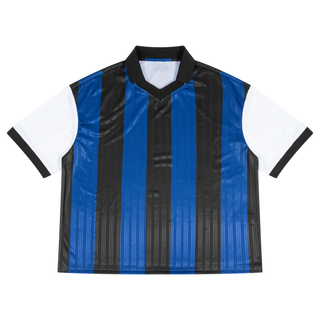 Unisex Boxy Striped Collared Soccer Jersey