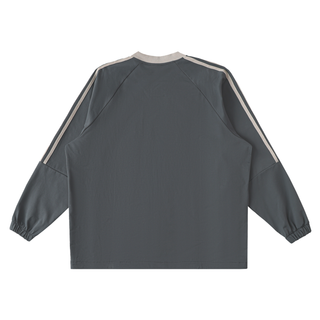 Color-Block V-Neck Long-Sleeve T-Shirt