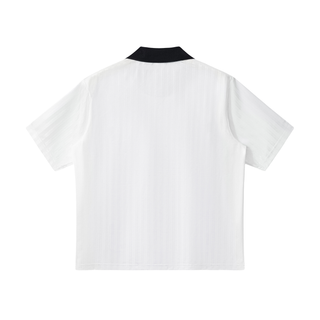 Contrast Collar Striped Soccer Jersey