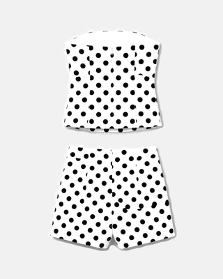 Polka Dot Strapless Bandeau & Shorts Set