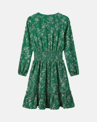 Boho Floral High-Waist Midi Dress