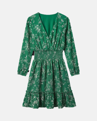 Boho Floral High-Waist Midi Dress