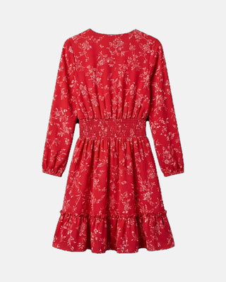Boho Floral High-Waist Midi Dress