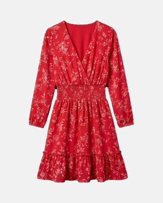Boho Floral High-Waist Midi Dress