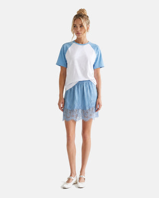 Contrast Raglan Sleeve Mesh T-Shirt