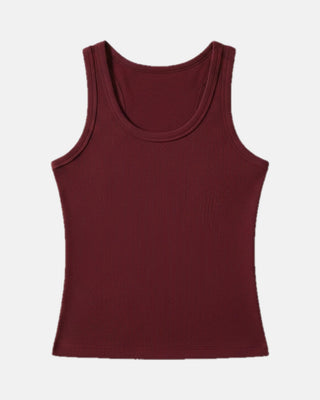 Crew Neck Tank Top with Built-In Bra