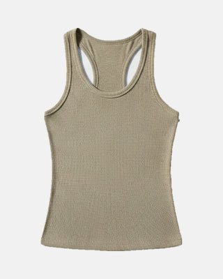 Crew Neck Tank Top with Built-In Bra