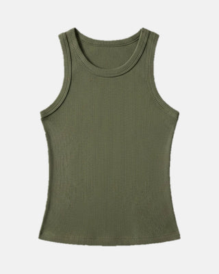 Crew Neck Tank Top with Built-In Bra