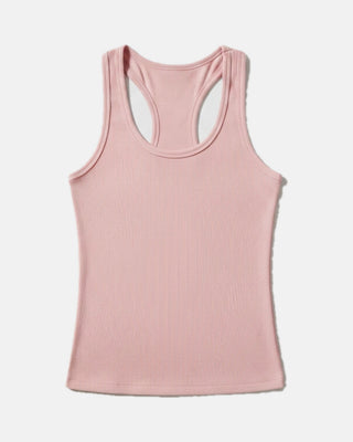 Crew Neck Tank Top with Built-In Bra