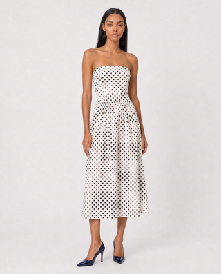 The Polka Dot Strapless Maxi