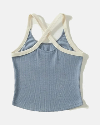 Ruched Racerback Tank with Built-In Bra