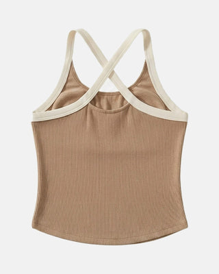 Ruched Racerback Tank with Built-In Bra