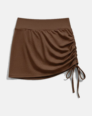 High-Waisted Ruched Athletic Skirt