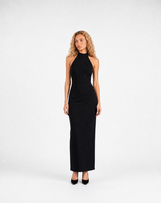Halter Neck Slit Maxi Dress